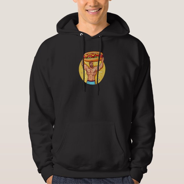 Bodybuilder Hot Dog Hot Dog Hoodie (Vorderseite)