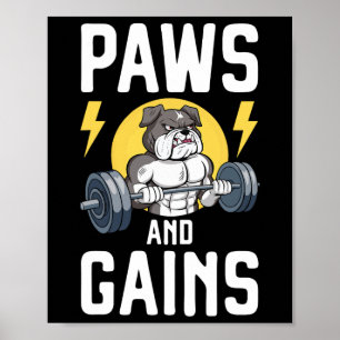 Bodybuilder Hunde Liebhaber Gym Kleidung Fitness T Poster