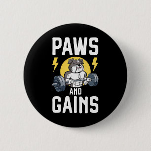 Bodybuilder Hunde Liebhaber Gym Kleidung Fitness W Button