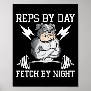 Bodybuilder Hunde Liebhaber Gym Kleidung Fitness W Poster