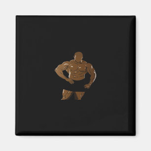 Bodybuilder in Pose - Stärke und Pion für Bodybu Magnet