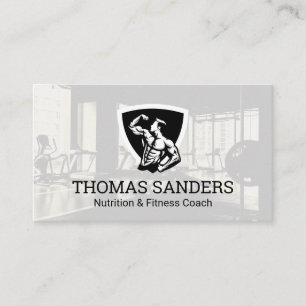 Bodybuilder-Pose Flexing   Gym Visitenkarte