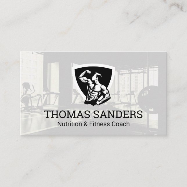 Bodybuilder-Pose Flexing | Gym Visitenkarte (Vorderseite)