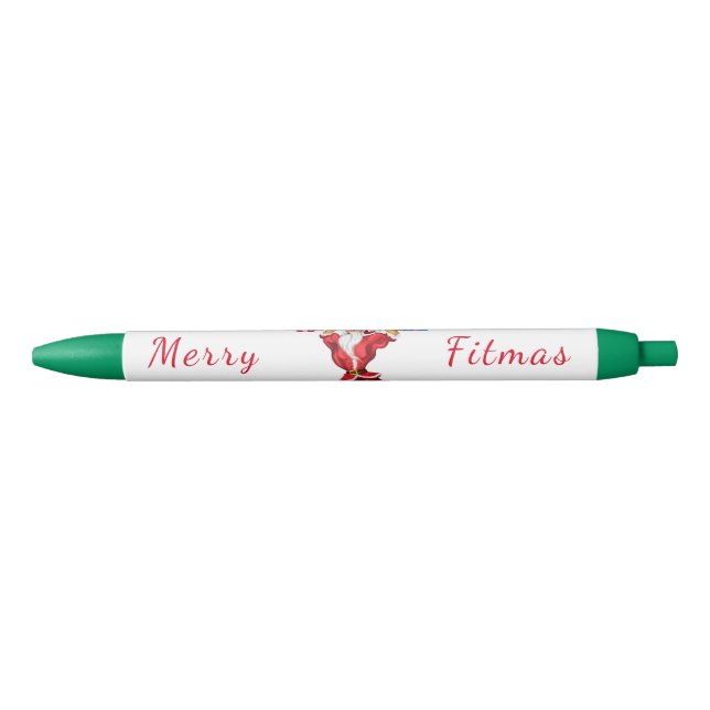Bodybuilder Santa Funny Christmas Pen Kugelschreiber (Vorderseite)