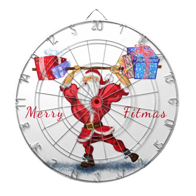 Bodybuilder Santa Funny Weihnachtsgeschenk Dart Bo Dartscheibe (vorne)
