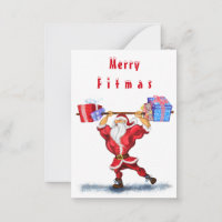 Bodybuilder Santa Funny Weihnachtskarte
