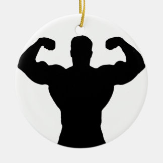 Bodybuilder-Silhouette Keramikornament