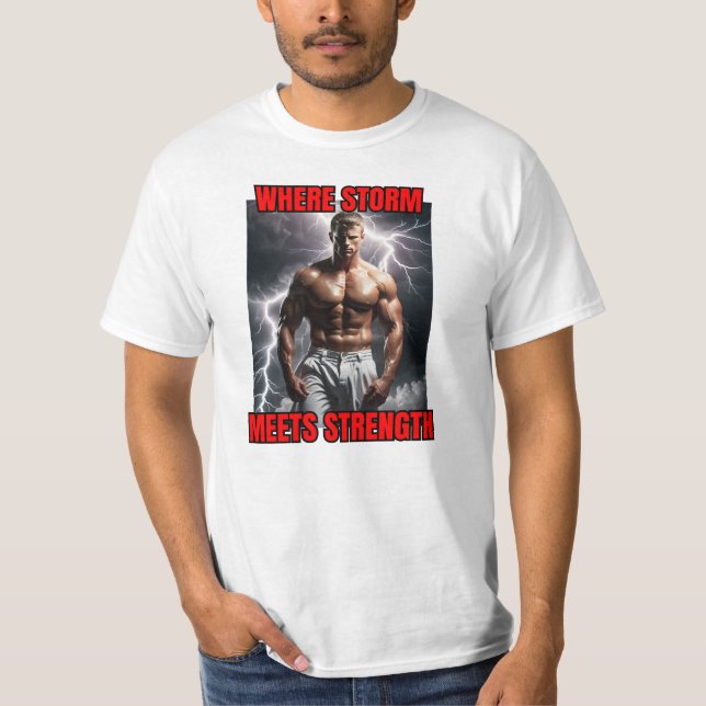Bodybuilder und Sturm T-Shirt (Vorderseite)