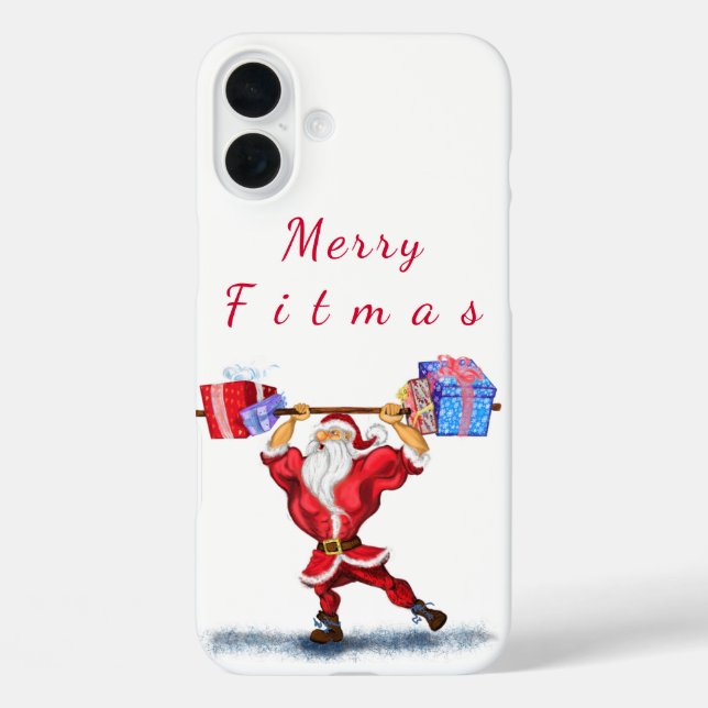 Bodybuilder Weihnachts iPhone Case (Rückseite)