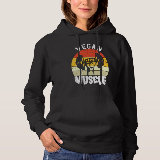 Bodybuilder Workout Vegan Muscle Retro  Vegan Musc Hoodie (Vorderseite)