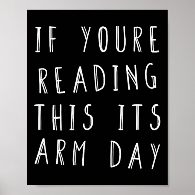 Bodybuilding Arm Day Quote Personal Trainer Gewich Poster (Vorne)