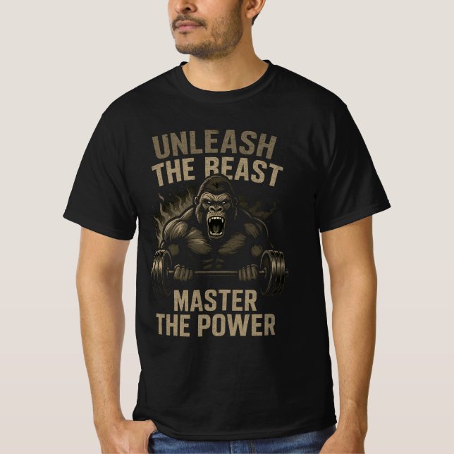 Bodybuilding Beast Power – Unleash Strength Muscle T-Shirt (Vorderseite)