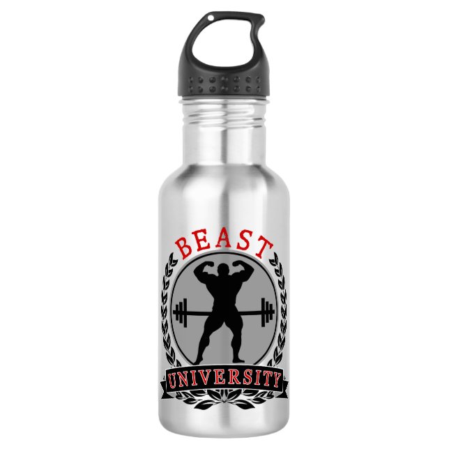 Bodybuilding Beast University Water Flasche Edelstahlflasche (Vorderseite)