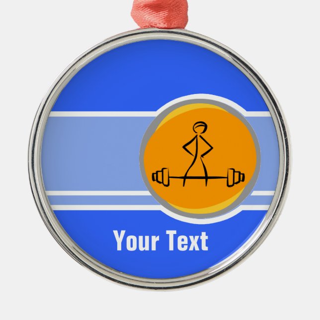 Bodybuilding; Blau u. Orange Ornament Aus Metall (Vorne)