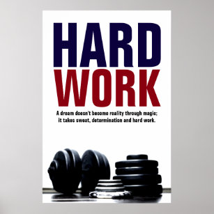 Bodybuilding der harten Arbeit Fitness Inspiration Poster