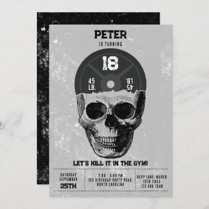 Bodybuilding des Schädeltrainings Geburtstag Einladung