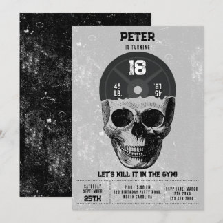 Bodybuilding des Schädeltrainings Geburtstag Einladung