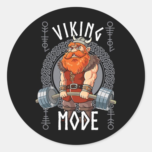 Bodybuilding des Videomodus Runder Aufkleber (Vorderseite)