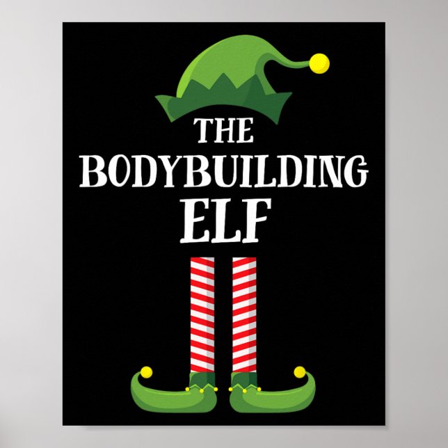 Bodybuilding Elf Matching Familiengruppe Weihnacht Poster (Vorne)