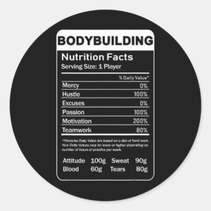 Bodybuilding-Ernährungsfakten Runder Aufkleber