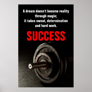 Bodybuilding Fitness Inspiration Erfolg Dumbell Poster