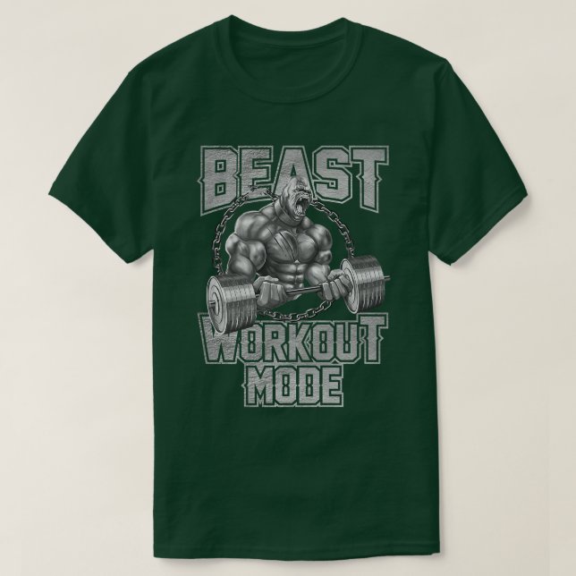 Bodybuilding für die Motivation der Gorilla Beast  T-Shirt (Design vorne)