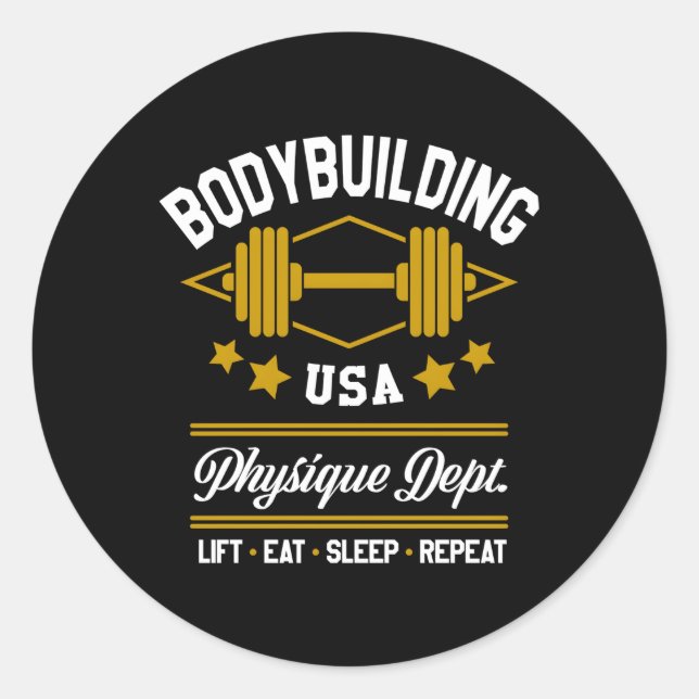 Bodybuilding für runder aufkleber (Vorderseite)