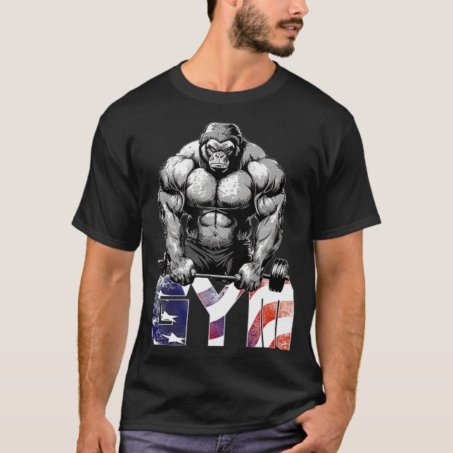 Bodybuilding Gorilla Gym Fitness Beast 2 T-Shirt (Vorderseite)