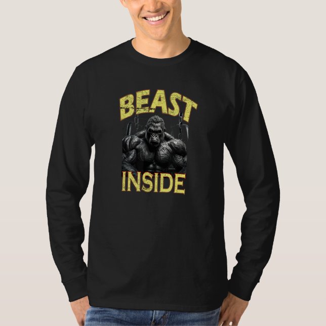 Bodybuilding Gorilla Gym Fitness Beast Inside T-Shirt (Vorderseite)