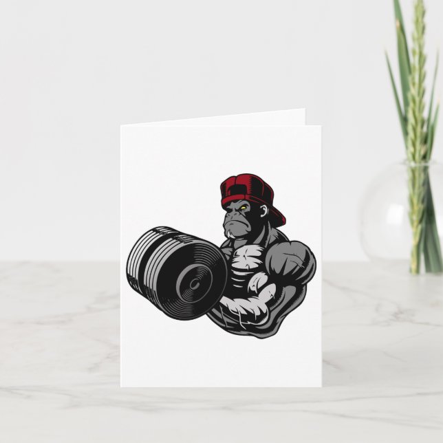 Bodybuilding Gorilla Gym Strandtraining Karte (Vorderseite)