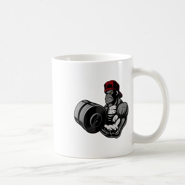 Bodybuilding Gorilla Gym Strength Training Workout Kaffeetasse (Rechts)