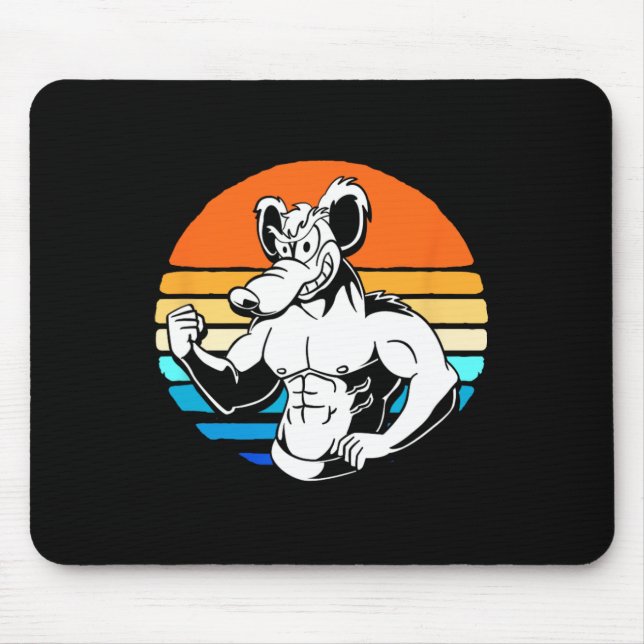 Bodybuilding Gym Lover Retro Mousepad (Vorne)