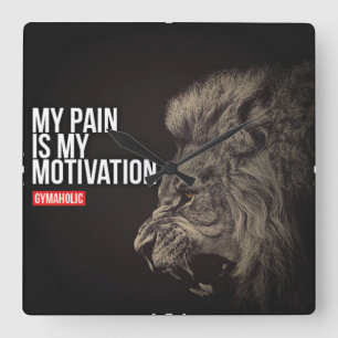 Bodybuilding Gym Motivation Quadratische Wanduhr