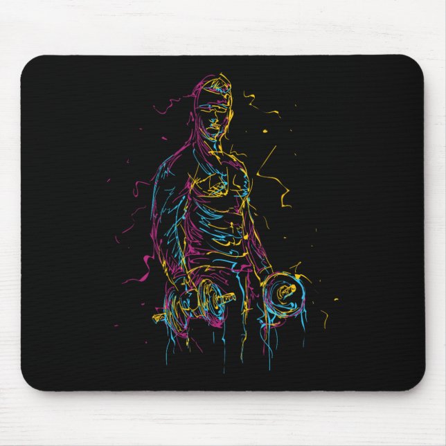 Bodybuilding Gym Weightlift Mousepad (Vorne)