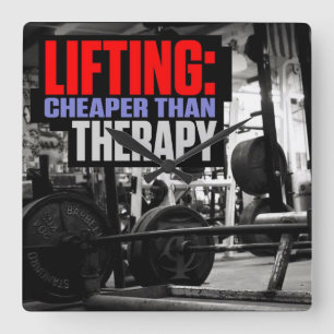 Bodybuilding Gym Workout Quadratische Wanduhr