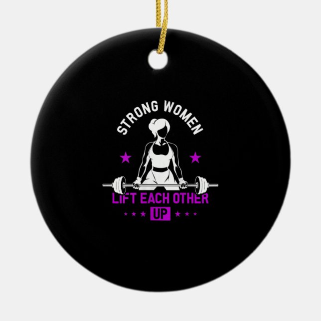 Bodybuilding-Gymnastik und Funny Training Keramik Ornament (Vorne)