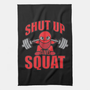 Bodybuilding - Halt und Squat - Kawaii Leg Day Geschirrtuch