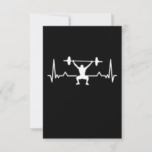 Bodybuilding Heartbeat Line Funny Gift Dankeskarte
