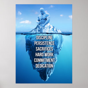 Bodybuilding Iceberg Skulptur Motivierend Poster