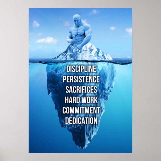 Bodybuilding Iceberg Skulptur Motivierend Poster (Vorne)