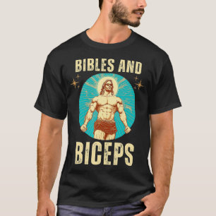 Bodybuilding Jesus Fitness Bibeln und Biceps Funny T-Shirt