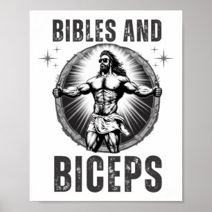 Bodybuilding Jesus Fitness Bibeln und Bizeps Lusti Poster
