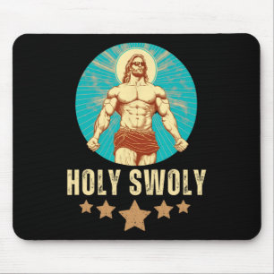 Bodybuilding Jesus Fitness Heiliger Swoly Lustiger Mousepad