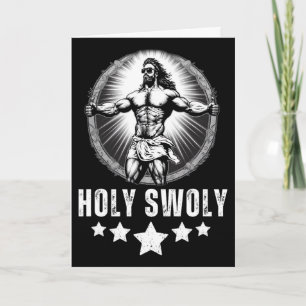 Bodybuilding Jesus Fitness Holy Swoly Lustig Gym 1 Karte
