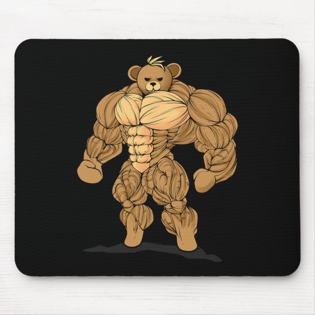 Bodybuilding Kraft Sport Bär  Mousepad (Vorne)