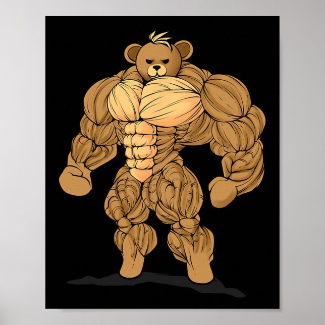 Bodybuilding Kraft Sport Bär  Poster (Vorne)