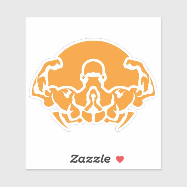 Bodybuilding Logo Muskulkulatur dos Biceps 6 Aufkleber (Blatt)