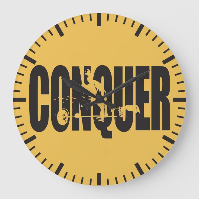 Bodybuilding Motivation - erobern Große Wanduhr (Vorderseite)