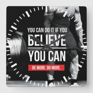 Bodybuilding Motivierend Quadratische Wanduhr