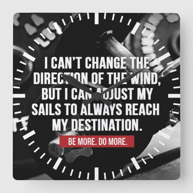 Bodybuilding Motivierend Wörter ausrechnen Quadratische Wanduhr (Vorderseite)